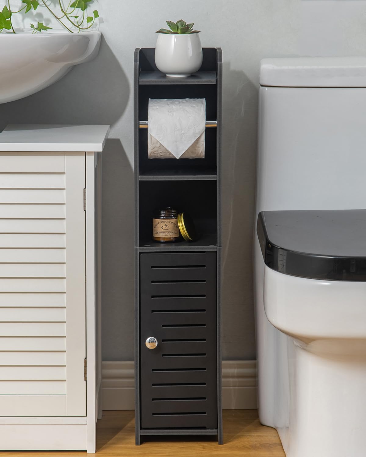 AOJEZOR drill-free design close-up highlighting sturdy PVC construction and easy setup.