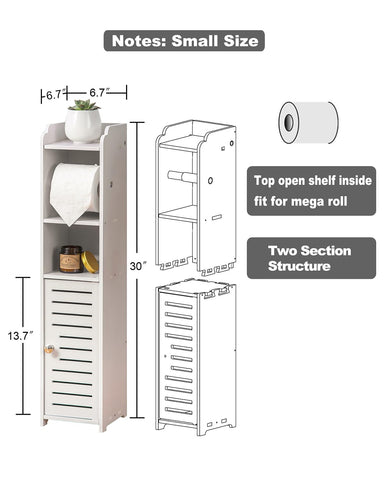 AOJEZOR Toilet Paper Holder Stand in a small bathroom demonstrates portable setup.