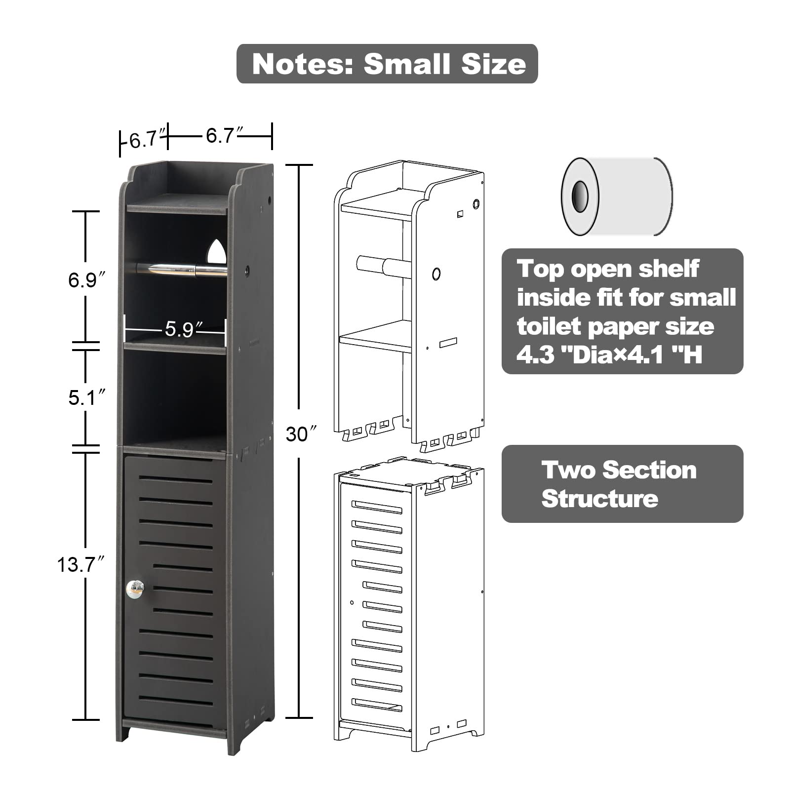 AOJEZOR sturdy base keeps contents stable on busy bathroom floors.