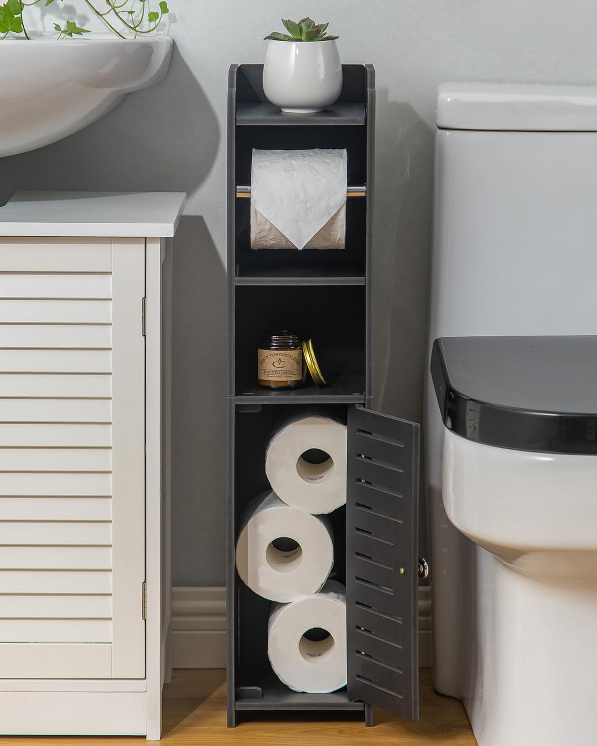 AOJEZOR top shelf stores small items within easy reach in tight spaces.