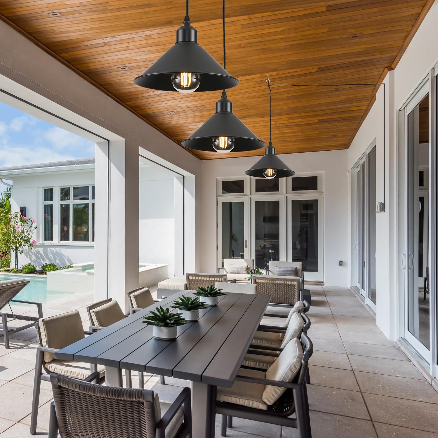 AOJUNSANSAN 15ft cord enabling precise hanging height on vaulted ceilings