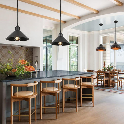 AOJUNSANSAN rustic black pendant suited to modern farmhouse decor