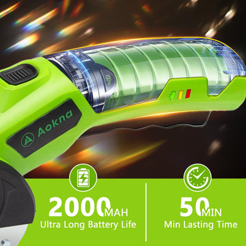 Aokna Cordless Electric Scissors side view highlighting ergonomic grip.