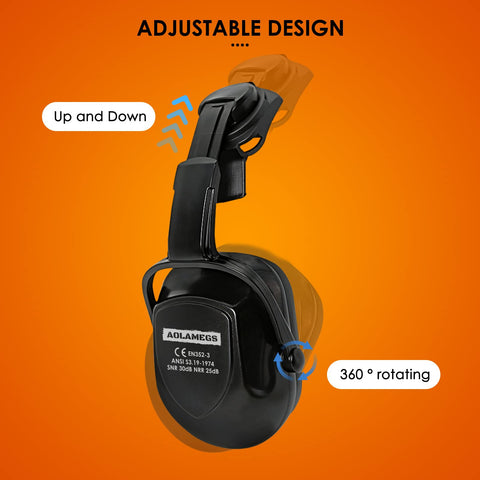 Aolamegs ANSI EN352-3 certified earmuffs for compliant site protection