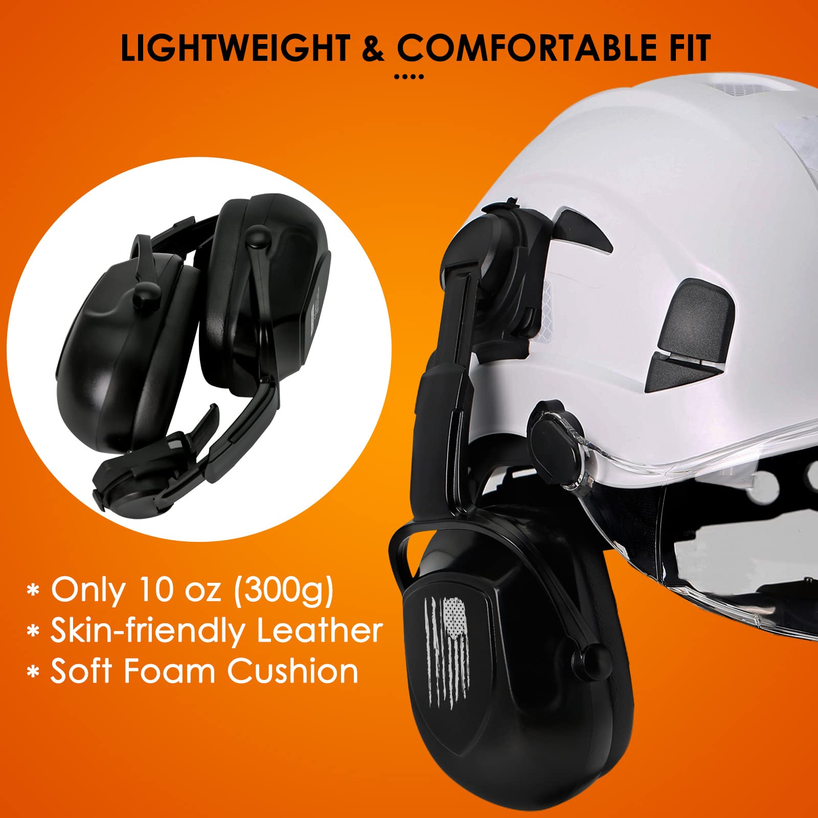 Aolamegs hard hat attachment earmuffs fit securely on compatible helmets