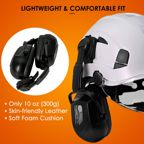 Aolamegs hard hat attachment earmuffs fit securely on compatible helmets