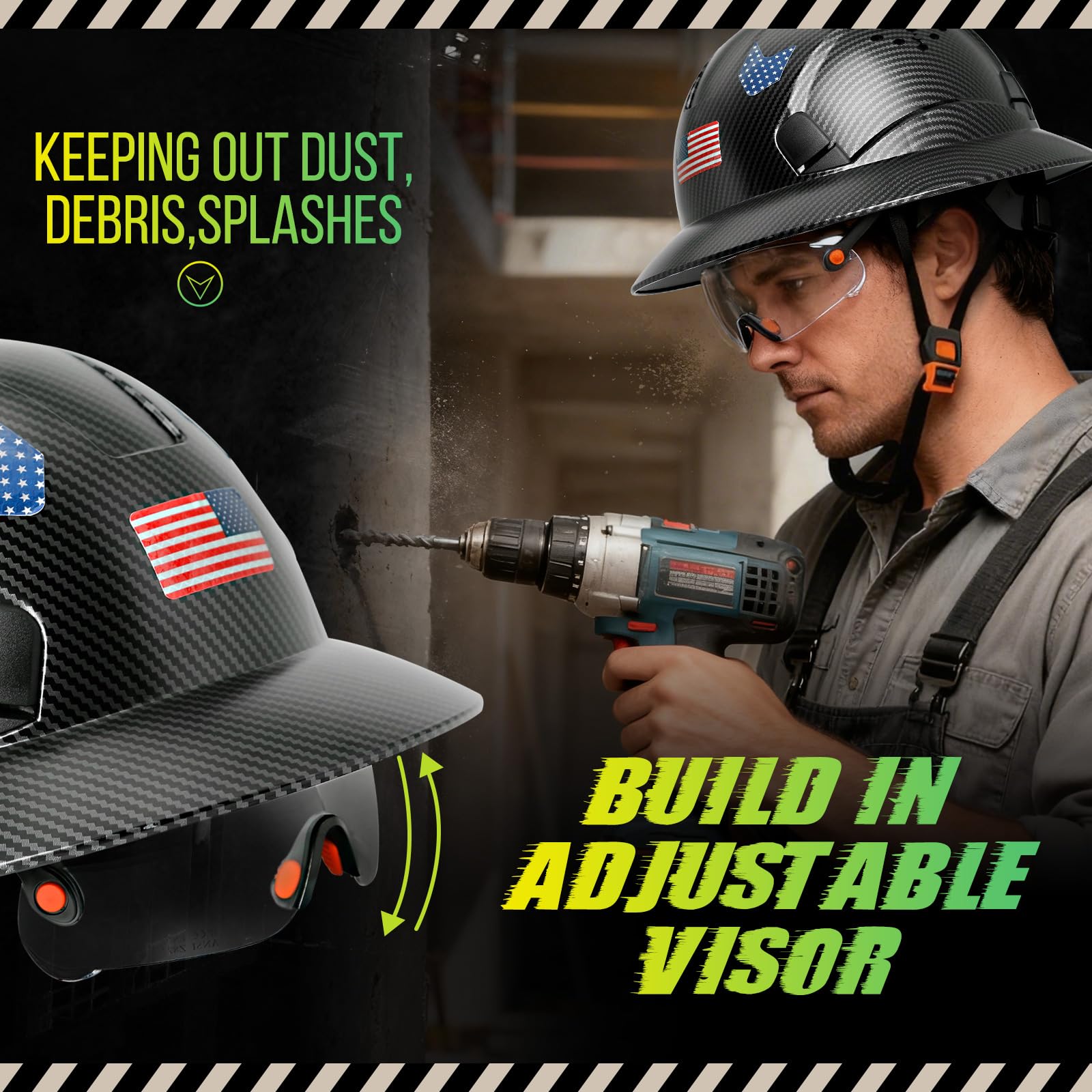 Aolamegs Safe vented hard hat with adjustable airflow for hot weather.
