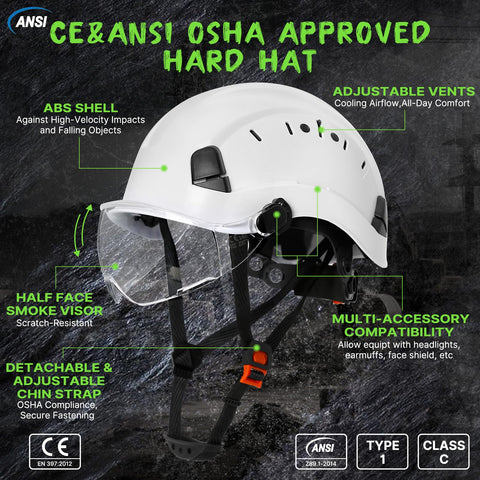 AOLAMEGS vented hard hat enhances airflow for all-day comfort.