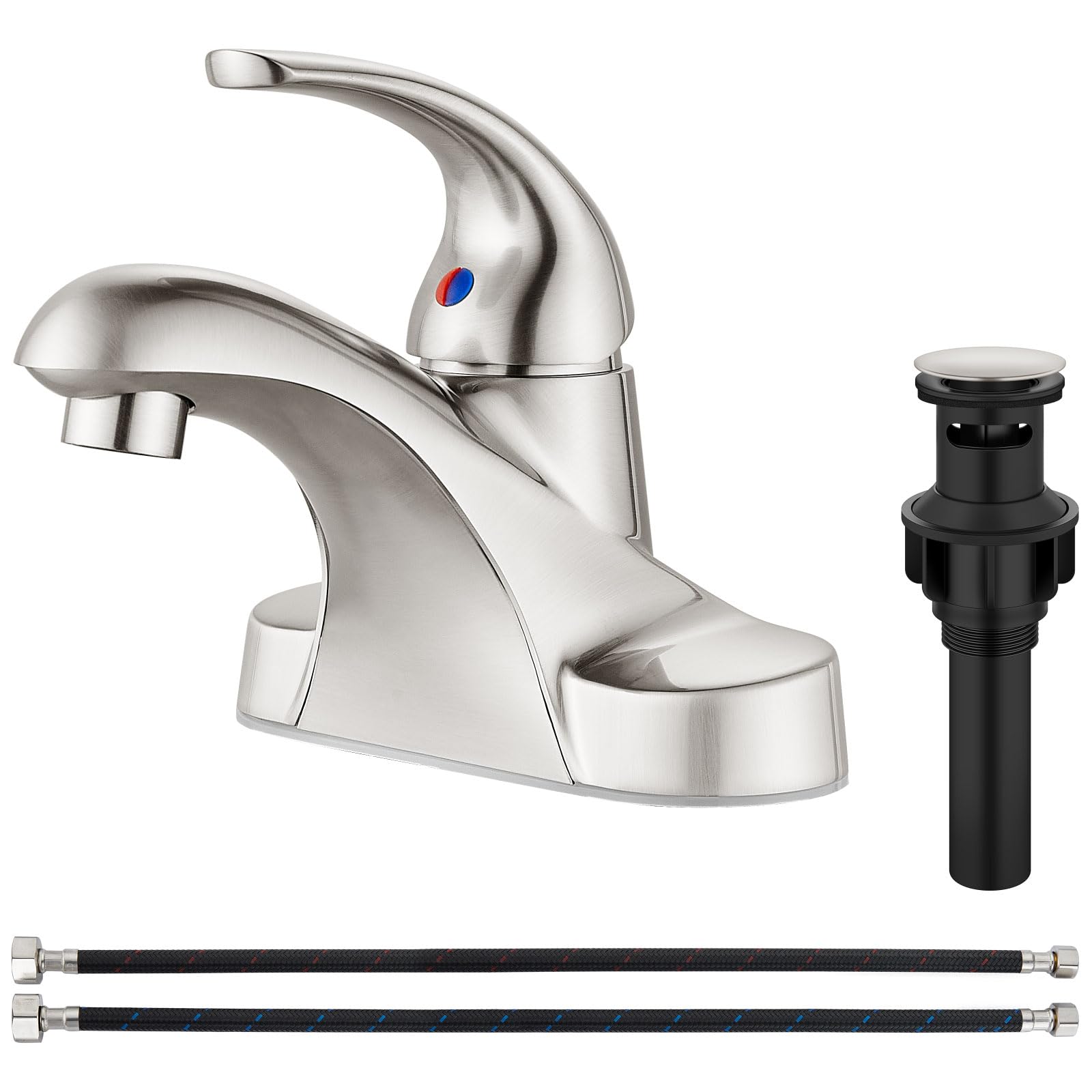 Aolemi Arc faucet with 4-inch centerset body in brushed nickel for easy installation