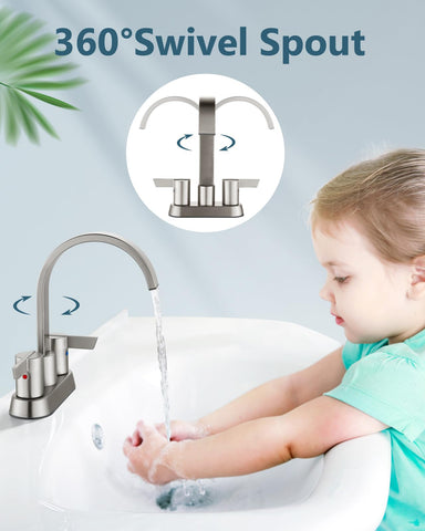 Aolemi brushed nickel faucet body with corrosion-resistant stainless steel