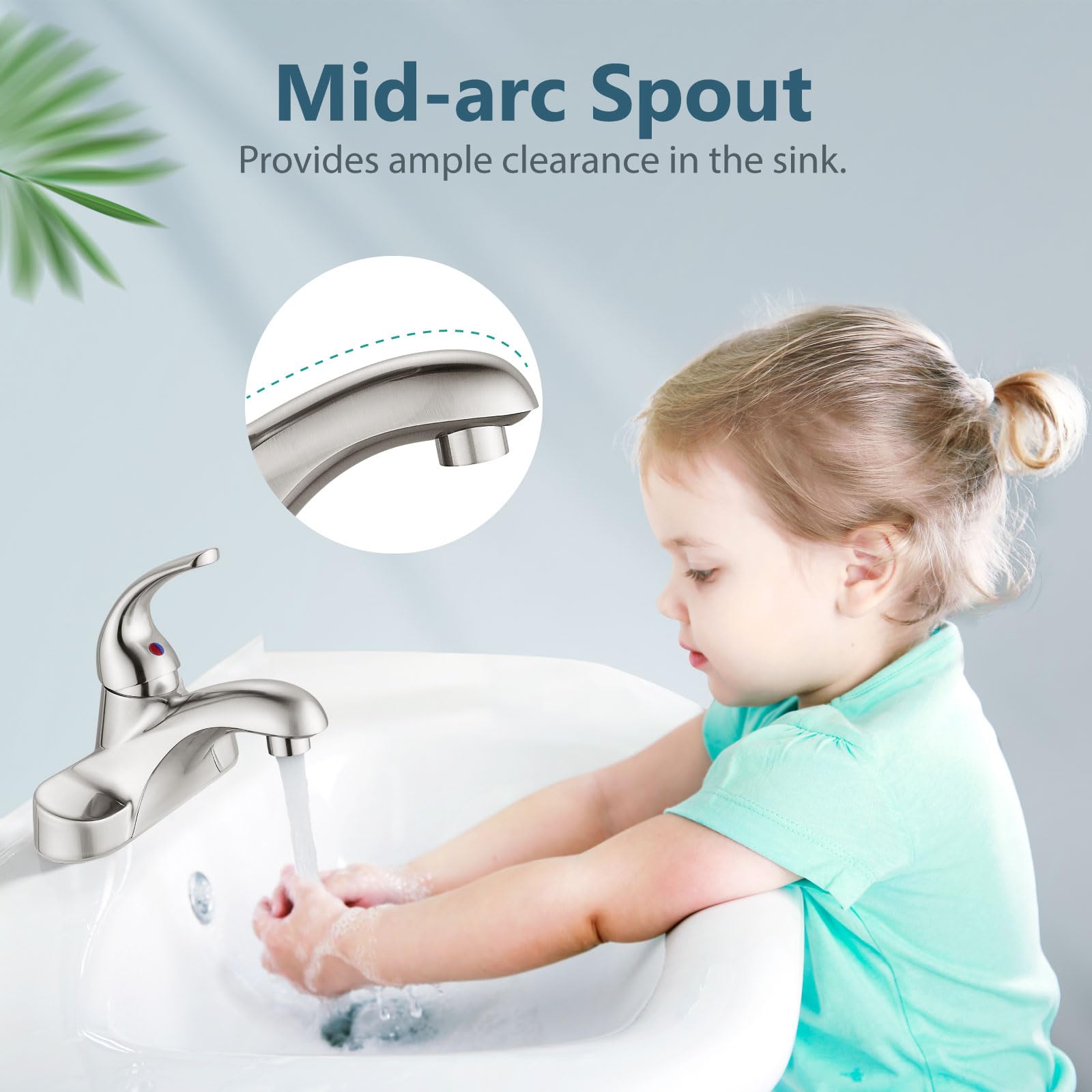 Brushed nickel finish on Aolemi faucet for durable, mirror-like shine