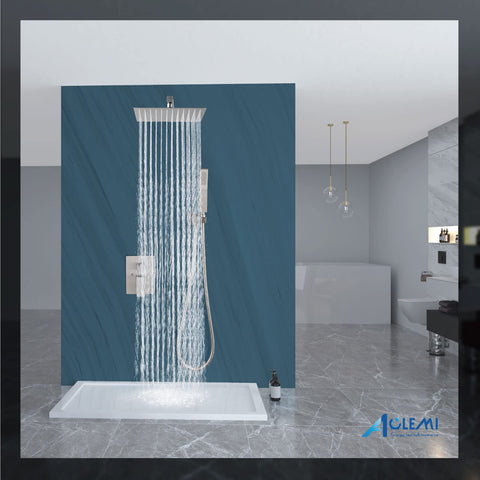 Aolemi brushed nickel finish enhances bathroom style and durability.