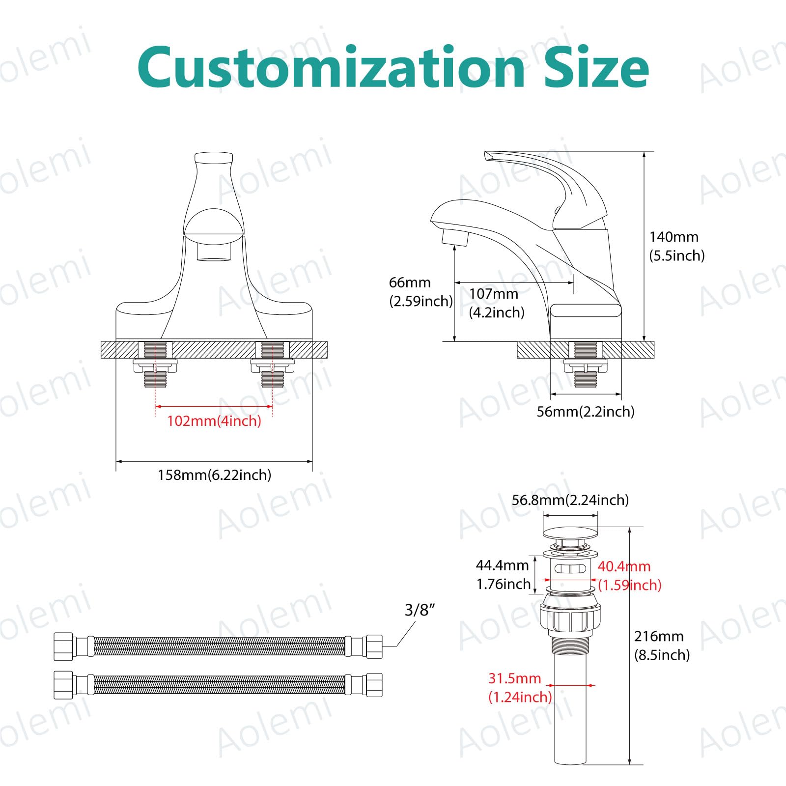 Ceramic cartridge on Aolemi faucet ensures leak-resistant performance