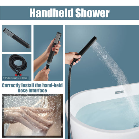 Aolemi handheld shower hose is 59 inches long for reach