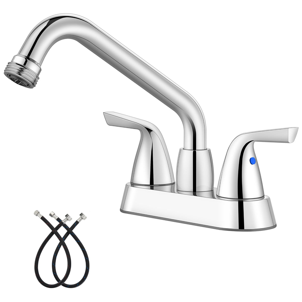 Aolemi laundry faucet with 4-inch centerset and swivel spout for versatile cleaning.