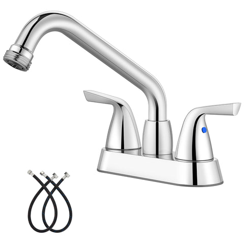Aolemi laundry faucet with 4-inch centerset and swivel spout for versatile cleaning.