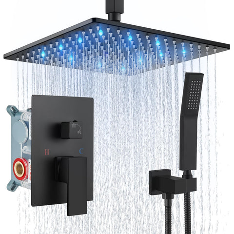 Aolemi LED 12-inch shower head delivers broad rainfall spray