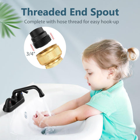 Matte black Aolemi two-handle faucet for daily reliability