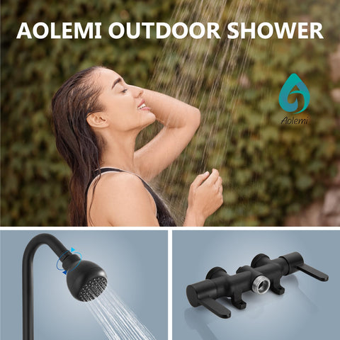 Aolemi shower head 360-degree rotatable for flexible rinsing after swimming.