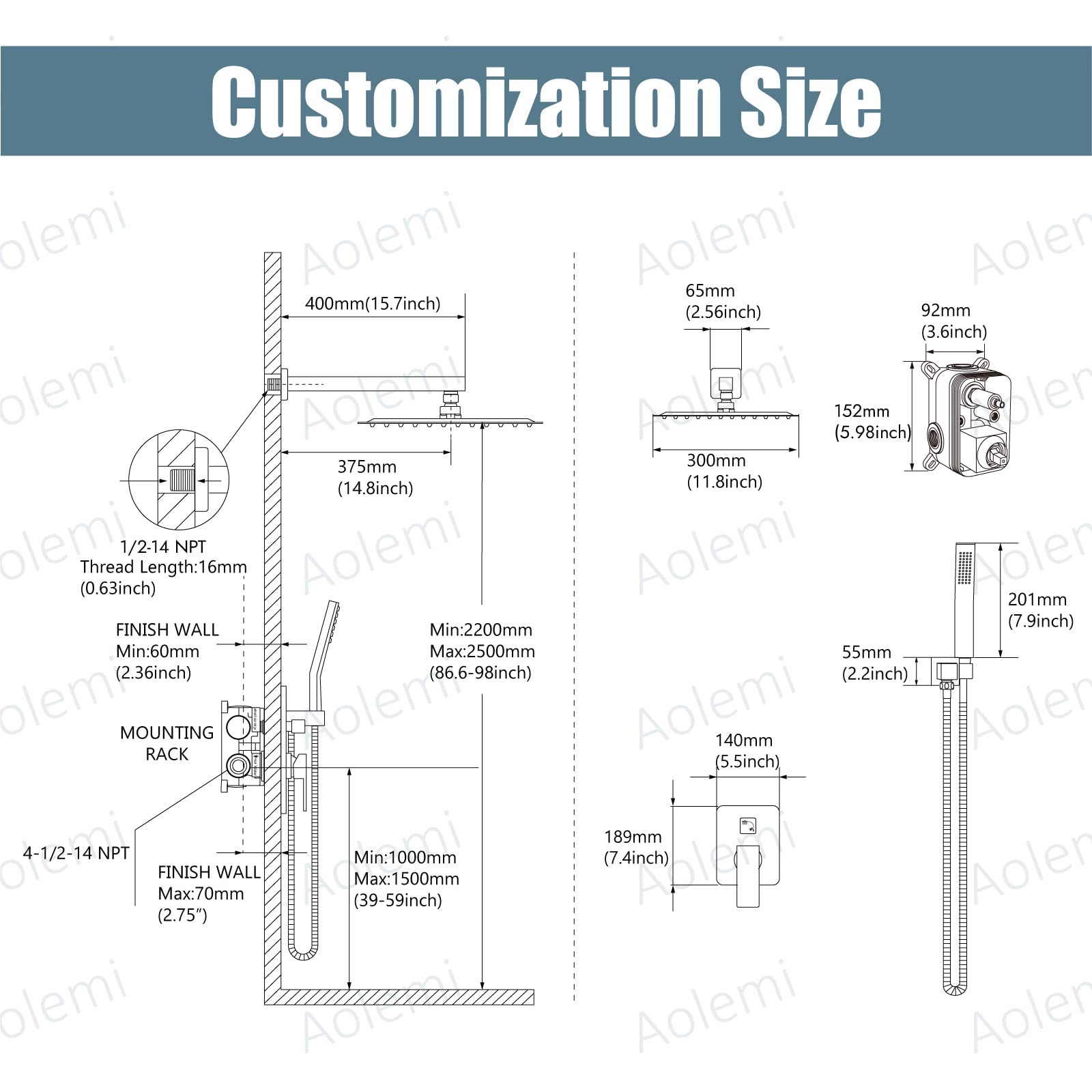 Aolemi shower arm connects safely to plumbing for steady water flow.