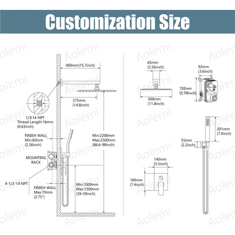 Aolemi shower arm connects safely to plumbing for steady water flow.