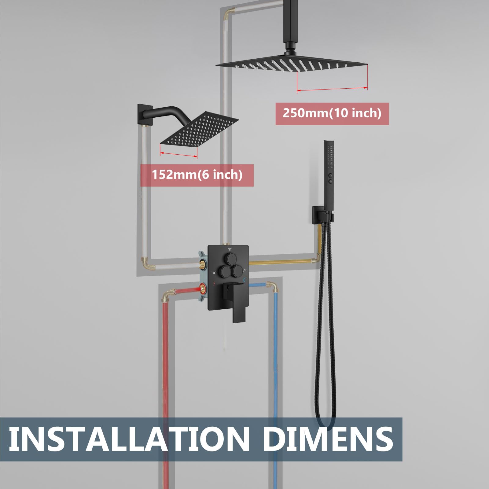 Aolemi full kit shown ready for standard plumbing connections.