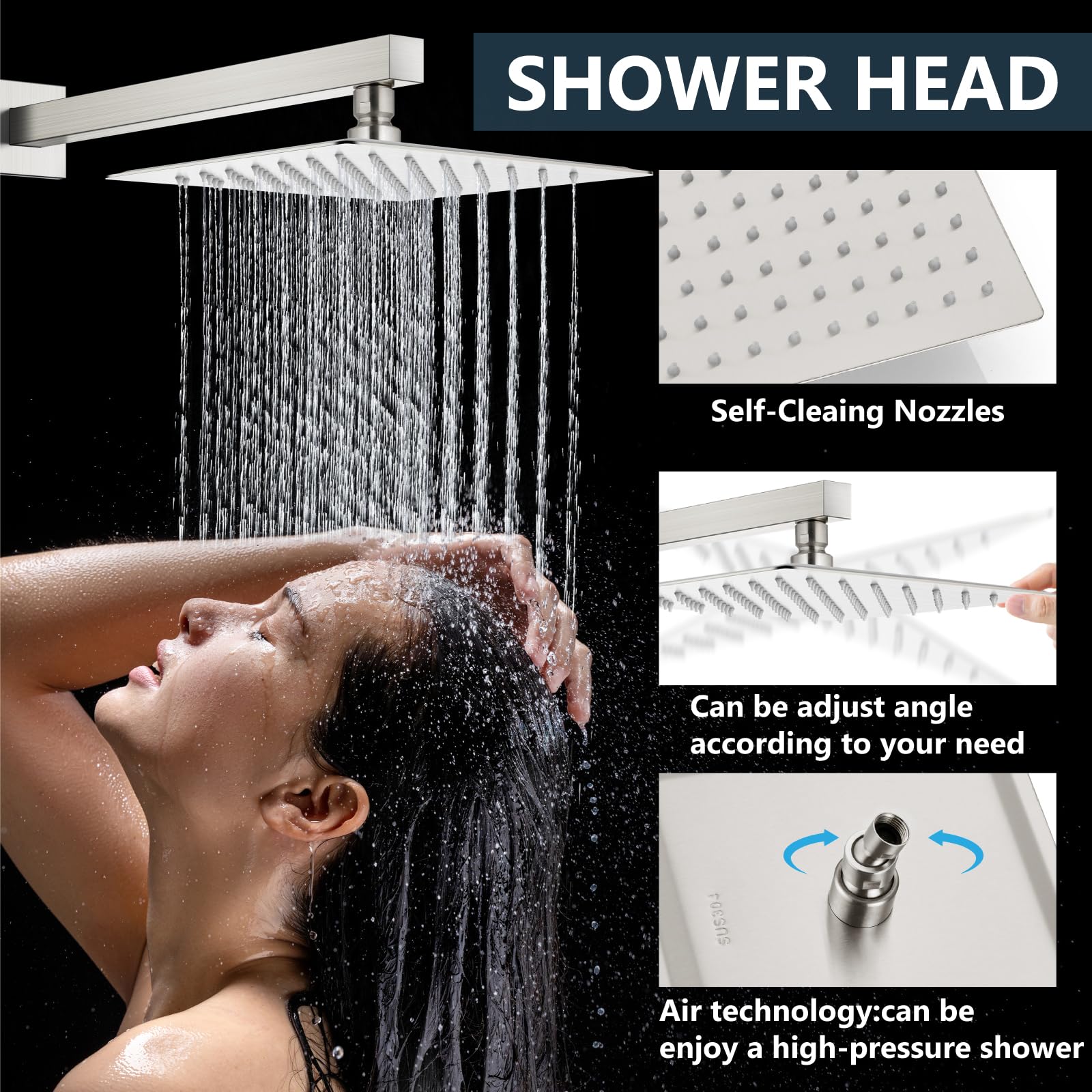 Aolemi 59-inch shower hose extending reach for easy cleaning