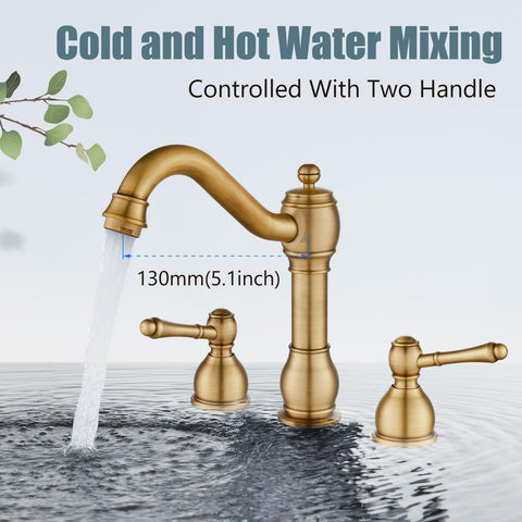 Two-handle cold/hot mixing suits any bathroom style with reliable performance.