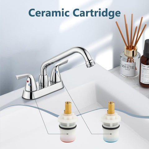Aolemi stainless steel dual-handle faucet offers precise hot and cold control.