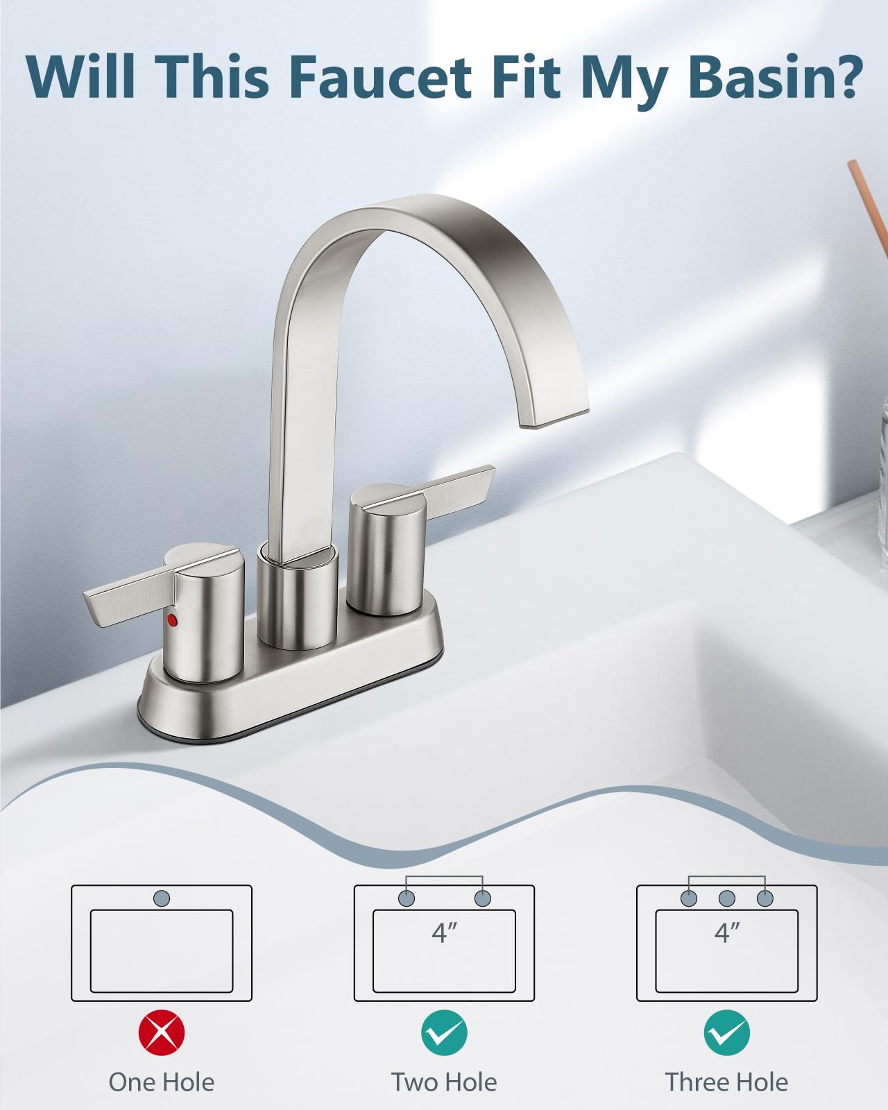Aolemi two-handle control showing precise temperature adjustment