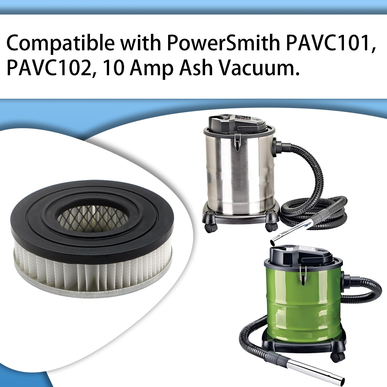 Aolleteau HEPA filter for PowerSmith PAVC101 side view highlighting filter thickness