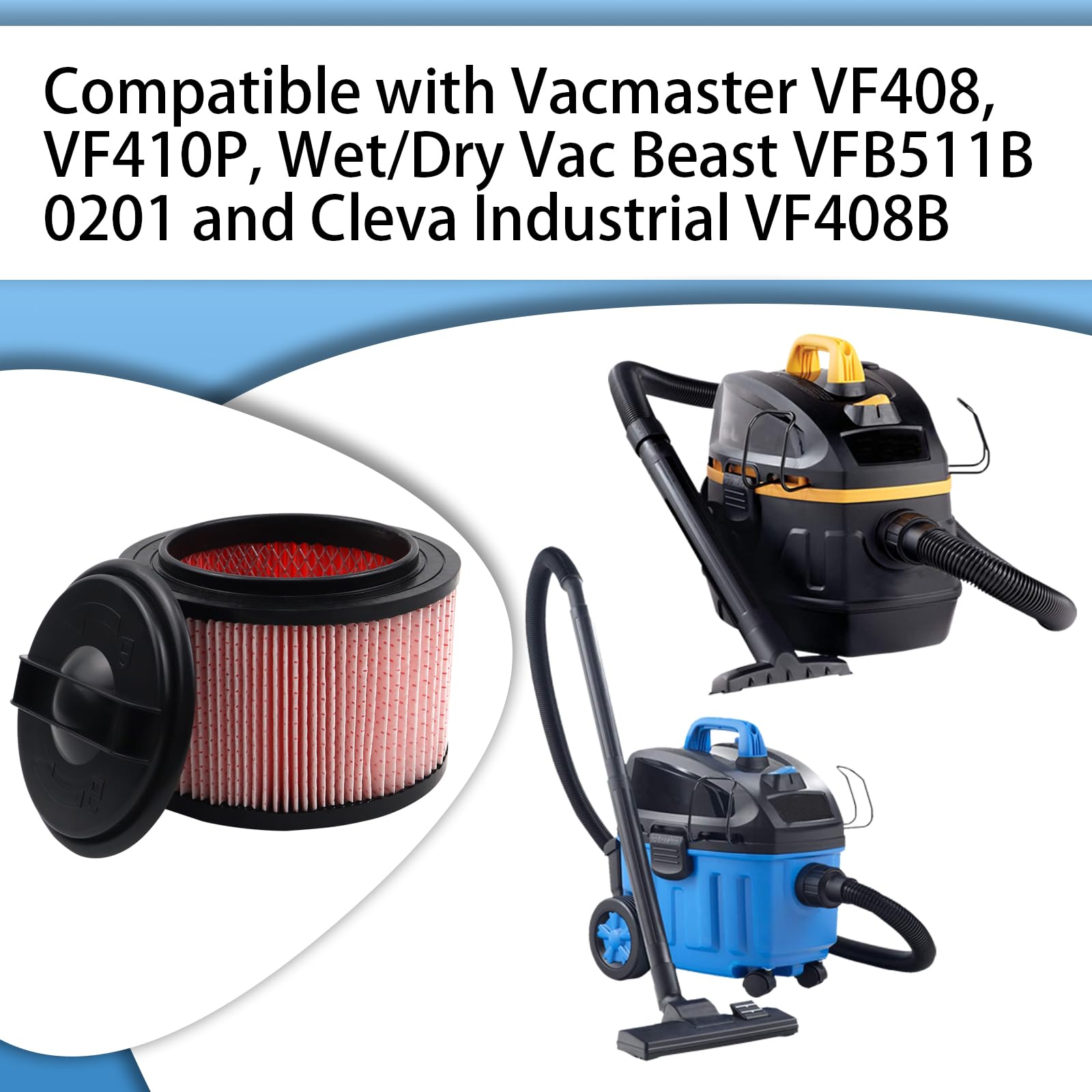 Aolleteau VF410P filter-pack improves debris separation for wet/dry vac use