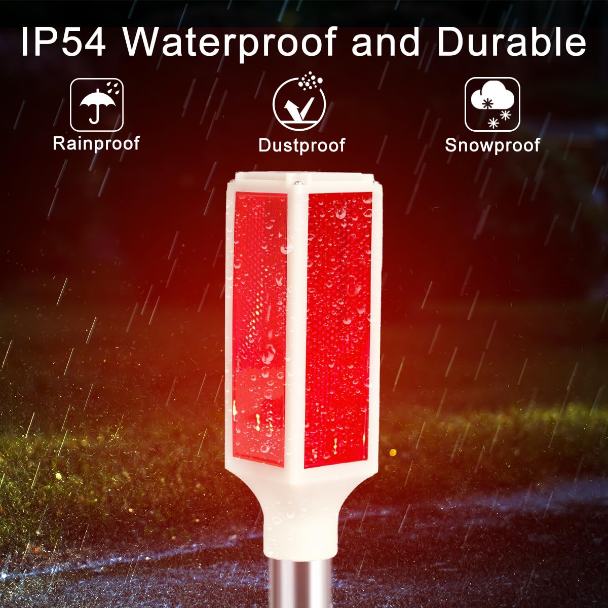 Aolyty 30-inch yard warning light easily fits driveways, yards, and entrances.
