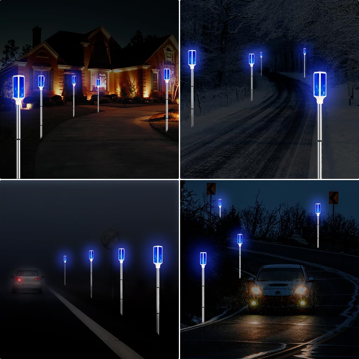 Aolyty blue LED lights yard and guides with style