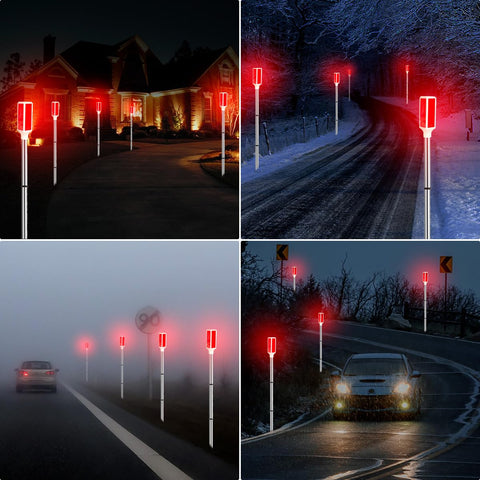 Aolyty driveway and yard markers create organized parking zones and walkways.