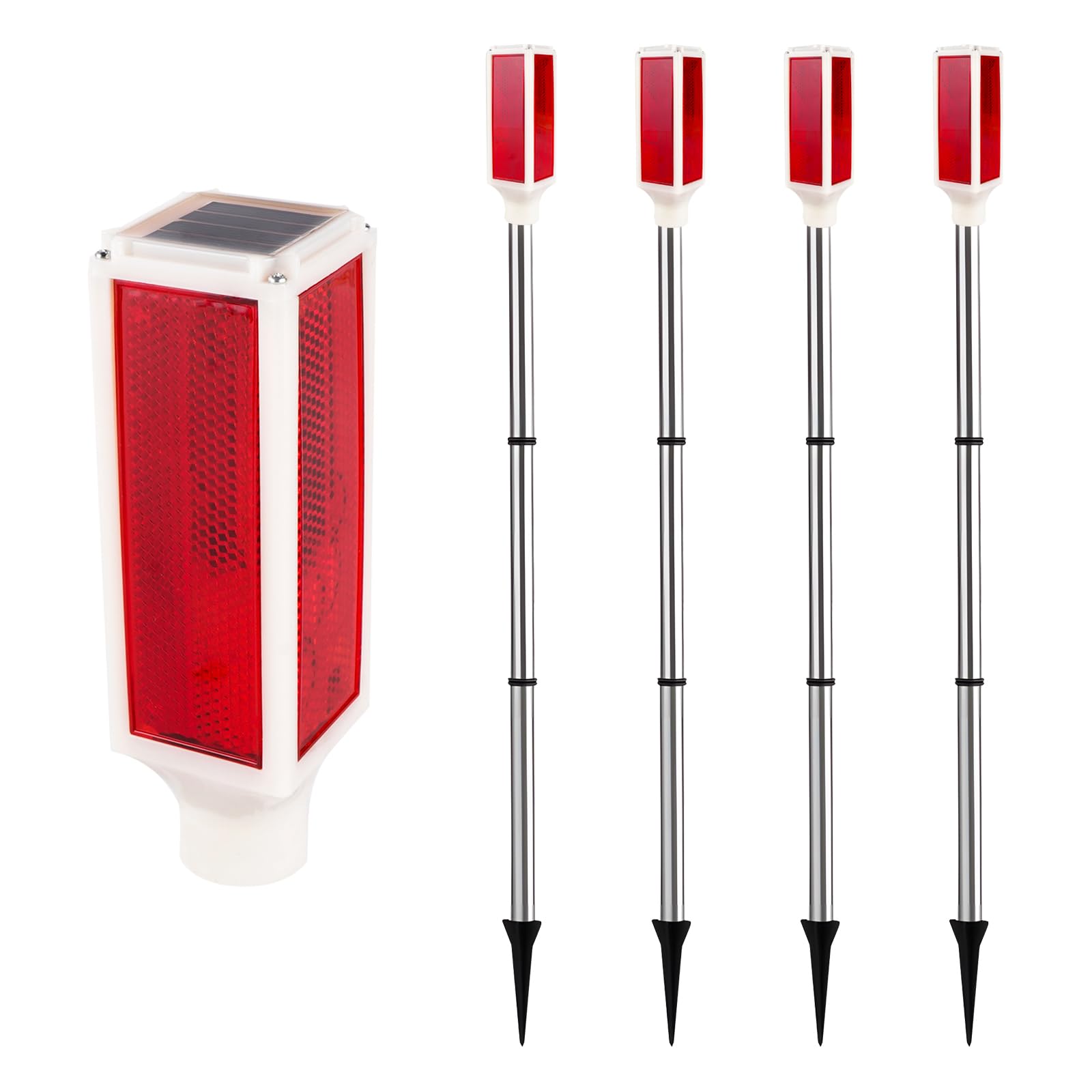 Aolyty solar lights outdoor 4-pack illuminate paths for safer nighttime travel.