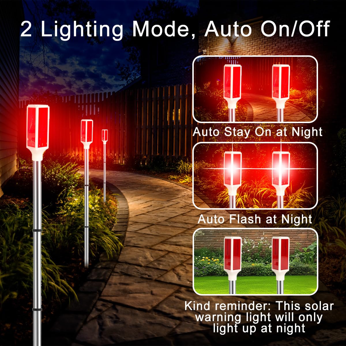 Aolyty warning light shows auto and flash modes for versatile signaling.