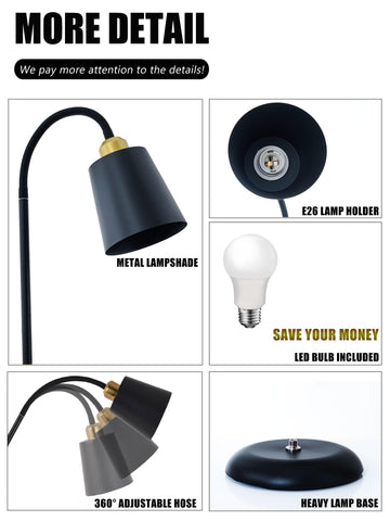 AoMck 2-in-1 design serves as both reading and table lamp