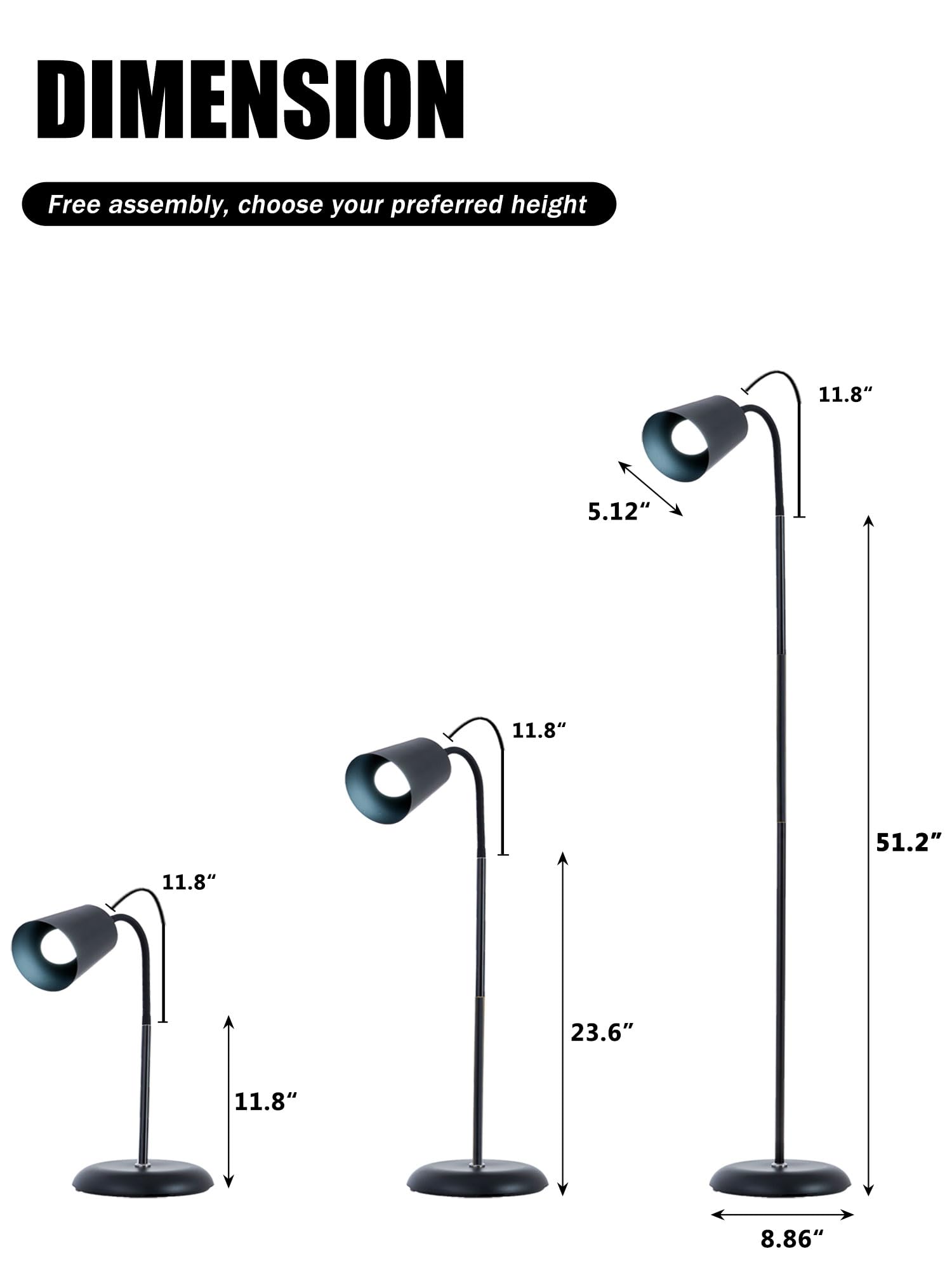 AoMck easy assembly of the floor lamp by twisting pole segments