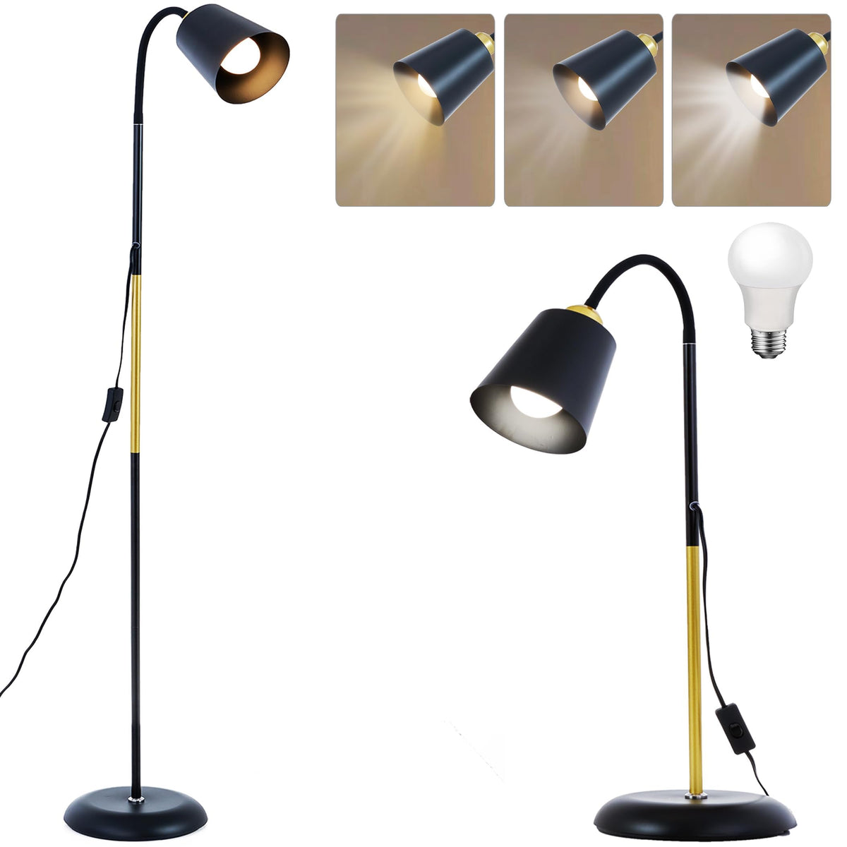 AoMck floor reading lamp base provides stable support for living room setups.