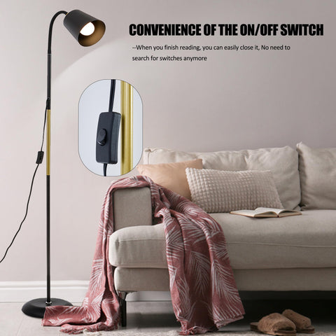 AoMck floor-reading-lamp head swivels 180 degrees for versatile task lighting.