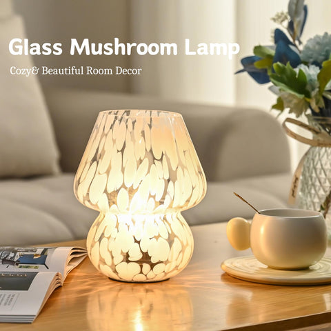 AOMOONOA Mushroom Lamp battery-powered for flexible, cordless placement.