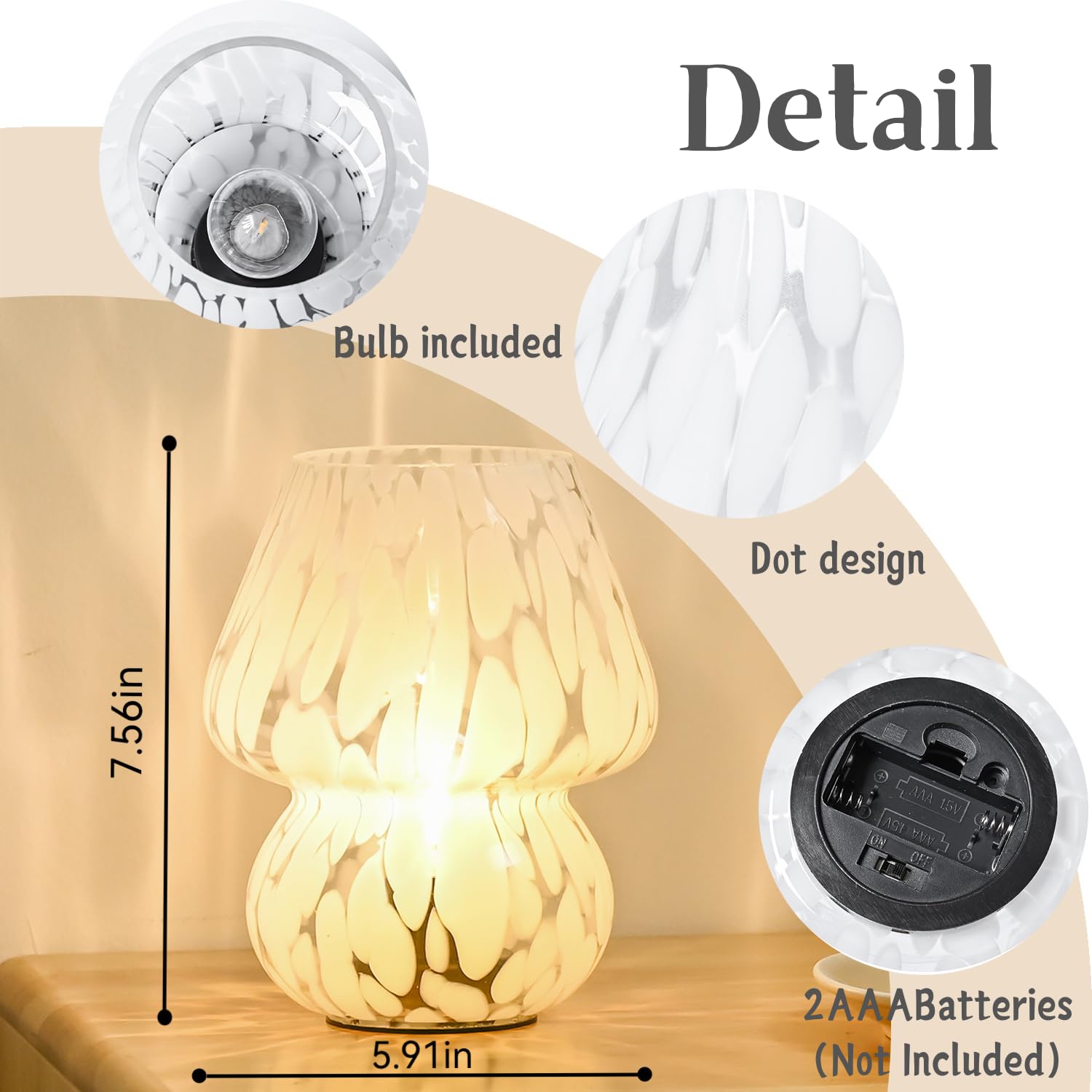 AOMOONOA Mushroom Lamp perfect for desk or shelf, offering soft focus light.