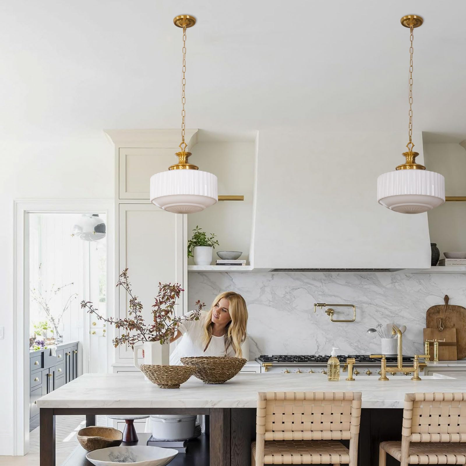 Aomuo hallway and foyer lighting with timeless brass finish.