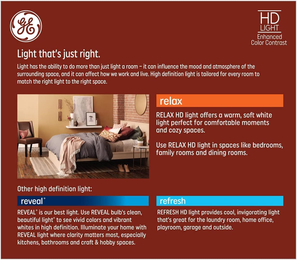 AONELAS GE Relax BR30 LED bulb shown in kitchen setting for safe, energy-saving lighting.