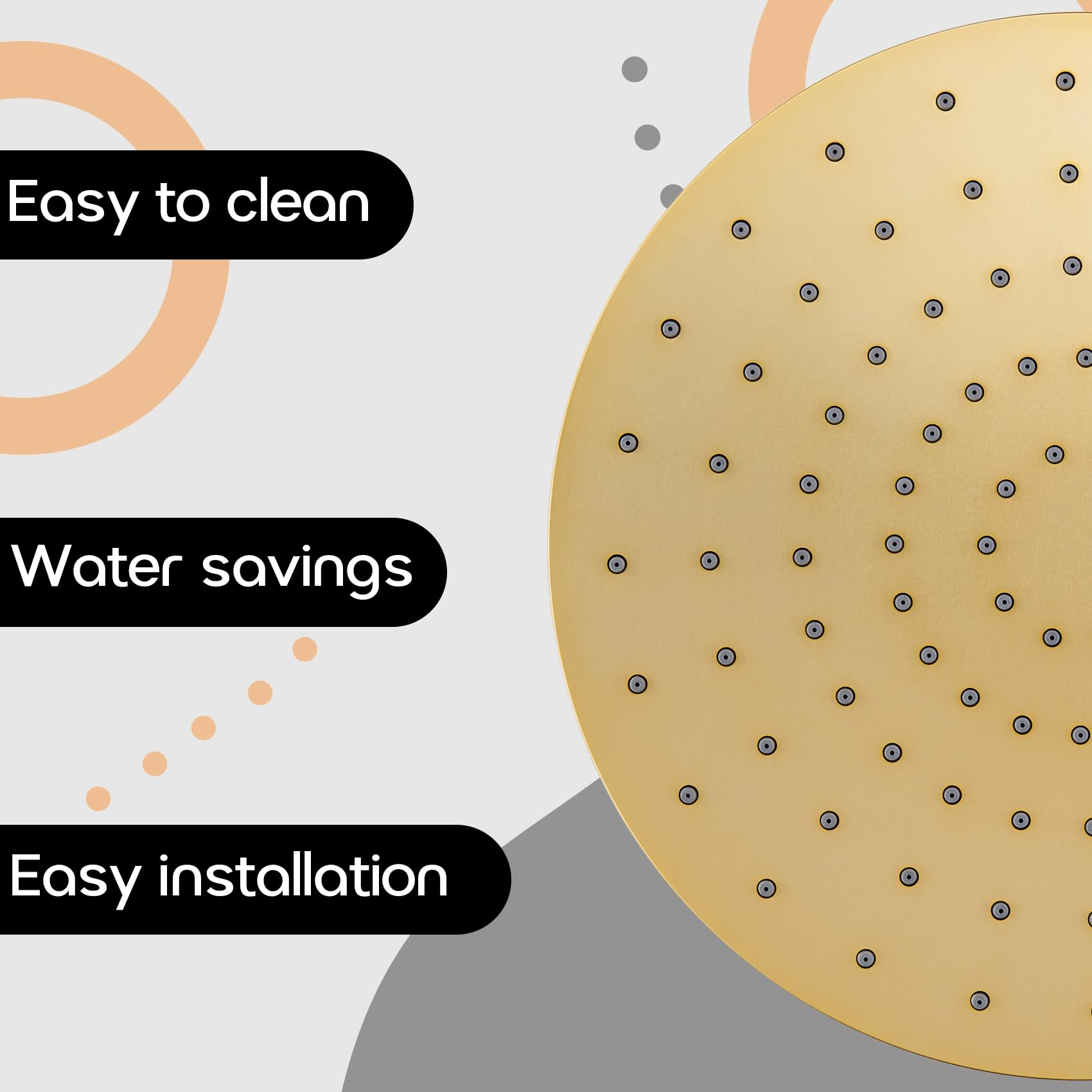 AONEON brass swivel ball joint enables flexible shower positioning