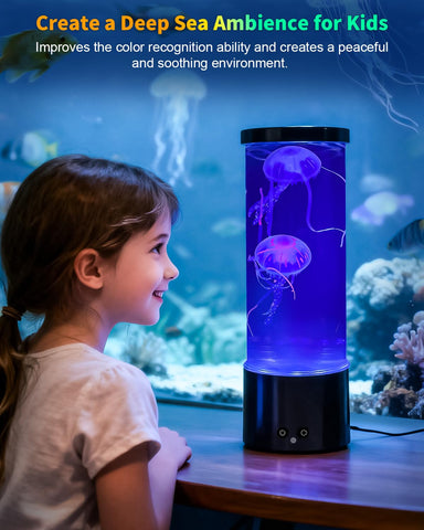 AONESY Jellyfish Lamp with 17-color options for personalized mood lighting.