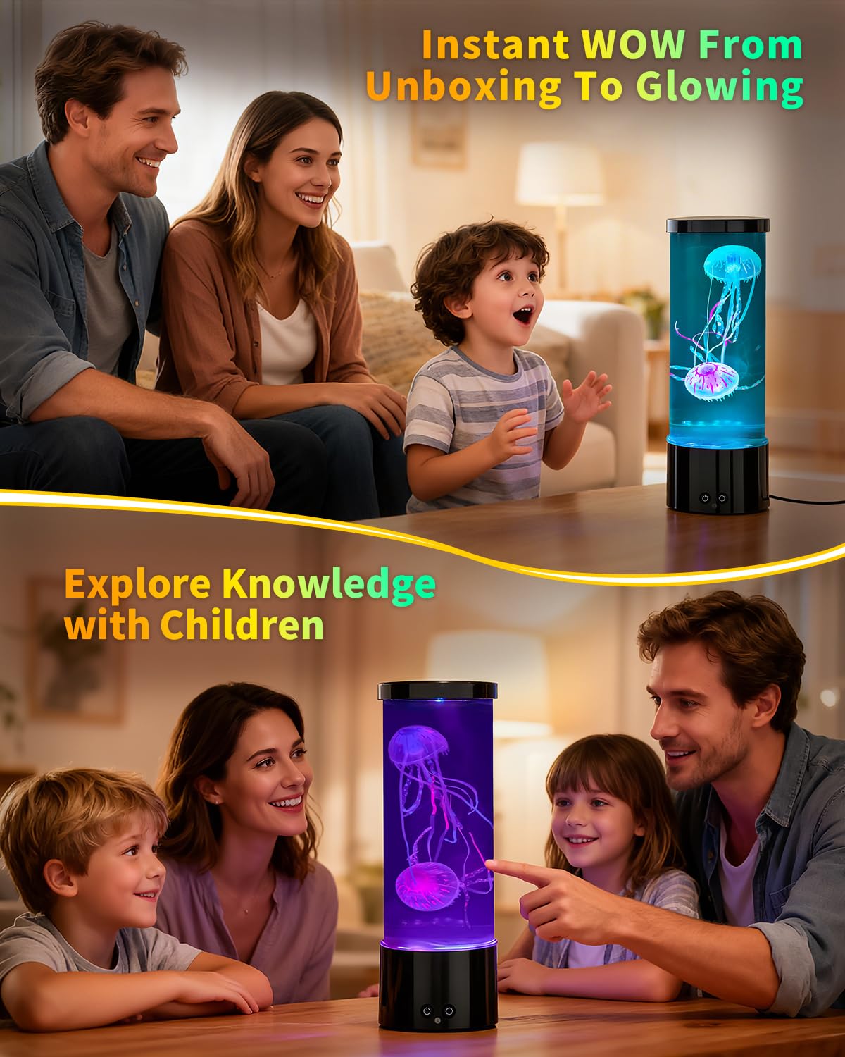 AONESY Jellyfish Lamp remote makes nightly routines seamless.