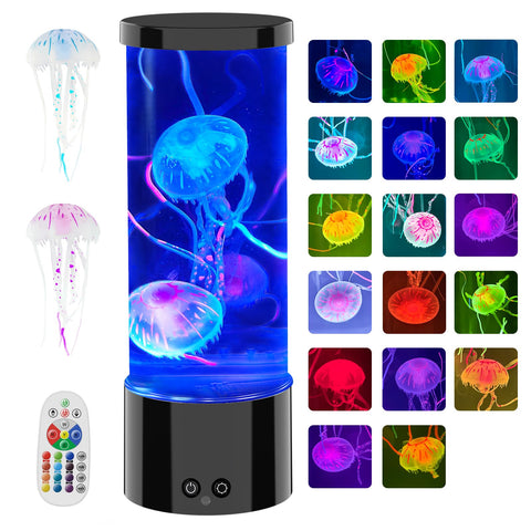 AONESY Jellyfish Lamp with blue floating jellyfish for calming ambiance.