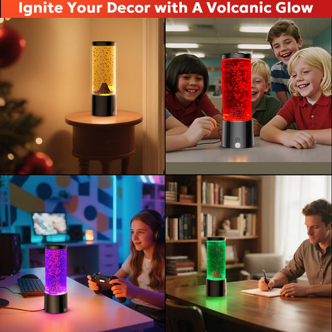 AONESY volcano lamp for study with color transitions that aid focus